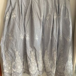 Eloquii pinstripe midi skirt blue and white SZ 18